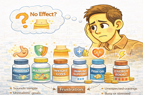 영양제를 먹어도 체감이 없는 이유를 설명하는 영양제 복용과 효과 체감의 차이