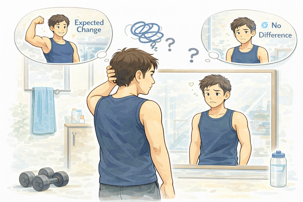운동을 시작해도 몸이 안 변하는 이유를 설명하는 운동과 변화 체감의 차이 상황