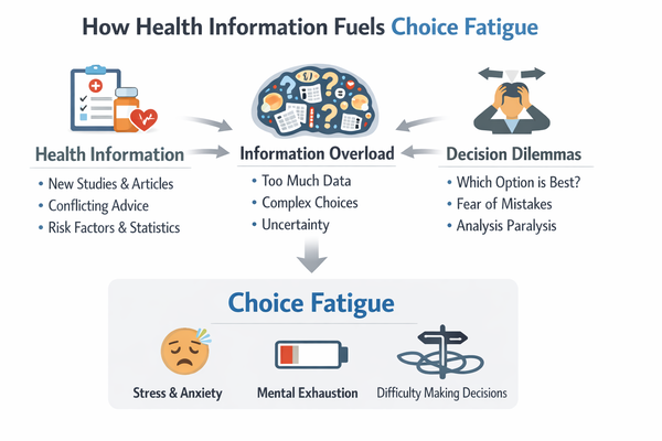 건강 정보가 선택 피로를 만드는 방식 구조 설명 이미지
