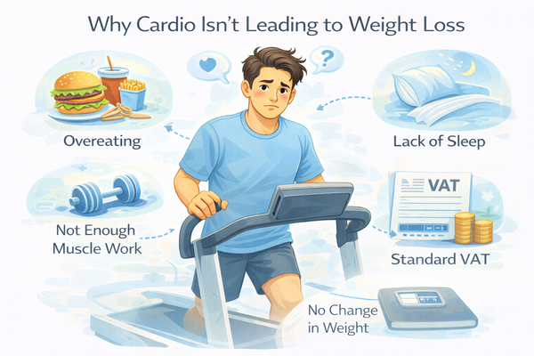 유산소를 해도 살이 안 빠지는 이유를 설명하는 운동을 해도 체중 변화가 없는 상황